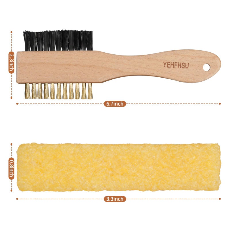YEHFHSU 2-Piece Suede Brush and Suede Eraser, Suede Cleaner Kit, Suede Brush for Shoes Effectively Solves Stubborn Stains on Soft Bristle Shoes - Image 2