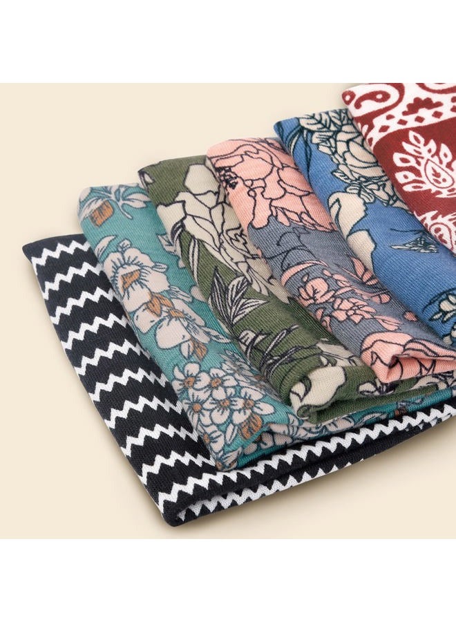 Huachi Boho Headbands - Wide Non-Slip Hair Accessories for Women's Yoga, Workout and Summer, 6 Pack - Image 2