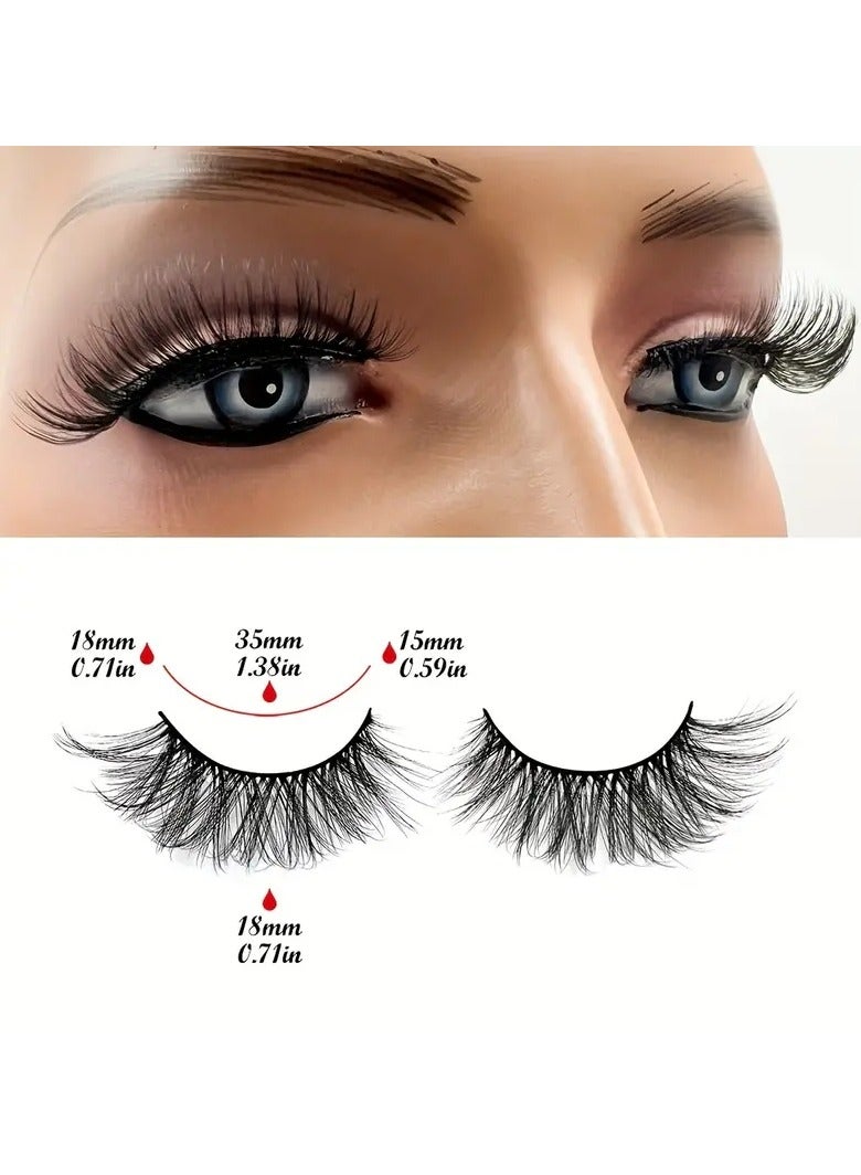 ORiTi 7 Pairs False Eyelashes Natural 3D Silk Lashes, Dramatic Thick Slender Lashes, 16-18mm - Image 3