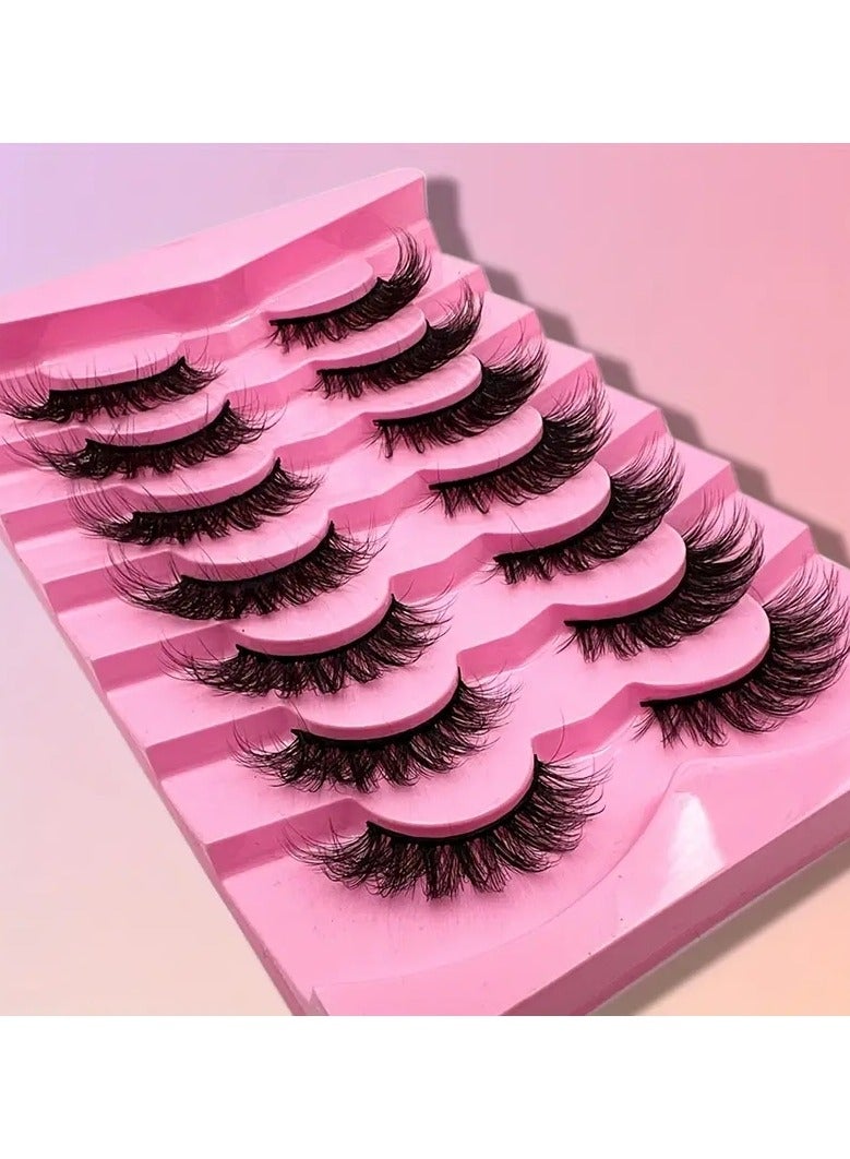 ORiTi 7 Pairs False Eyelashes Natural 3D Silk Lashes, Dramatic Thick Slender Lashes, 16-18mm - Image 2
