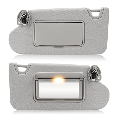AEagle Left & Right Sun Visor with Vanity Light for 2013-2018 Nissan Altima Without Sunroof, Driver & Passenger Side Gray Sunvisor Replacement 96400-3TA2A - Image 1