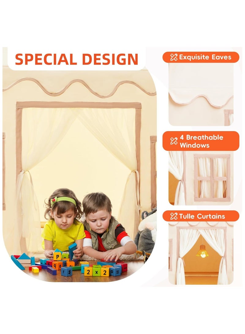 TOMSHOO Kids Teepee Tent,Playhouse Play Tent for Kids,Portable with Padded Mat,Star Lights,Carry Bag,Kids Play Tent Indoor & Outdoor,Washable Kids Play House for Toddler - Image 3