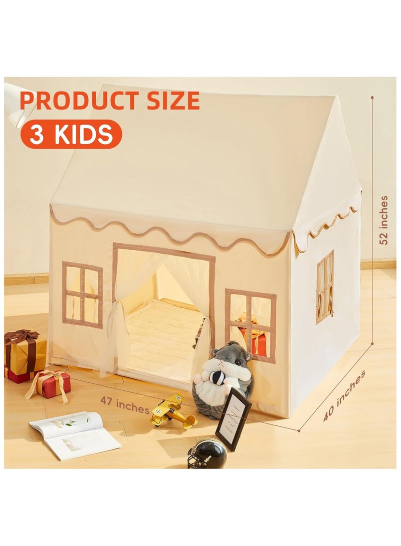 TOMSHOO Kids Teepee Tent,Playhouse Play Tent for Kids,Portable with Padded Mat,Star Lights,Carry Bag,Kids Play Tent Indoor & Outdoor,Washable Kids Play House for Toddler - Image 4