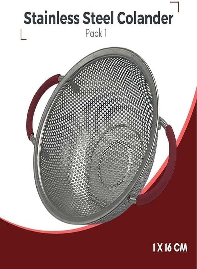 KRLZ Stainless Steel Colander with Silicon Handle Grip- Heavy Duty Food Strainer with Reinforced Frame - Kitchen Colander and Food Strainer for Pasta, Vegetable, Rice, Noodles - Image 5