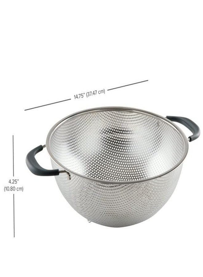 KRLZ Stainless Steel Colander with Silicon Handle Grip- Heavy Duty Food Strainer with Reinforced Frame - Kitchen Colander and Food Strainer for Pasta, Vegetable, Rice, Noodles - Image 4