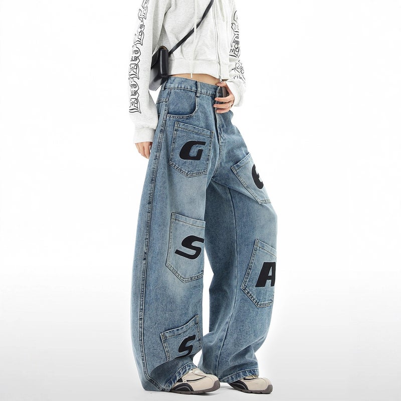 Unisex Casual Daily Denim Jeans - Image 1