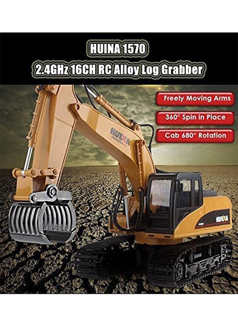 HUINA HUINA RC Excavator 2.4Ghz Electric Remote Control Toy Bulldozer For Kids and Adult(1570)  - Image 3