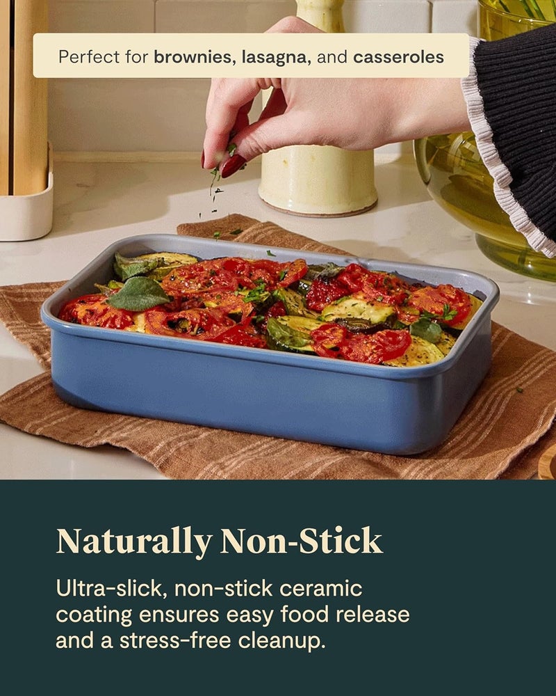Caraway Nonstick 9” x 6.5” Small Rectangle Baking Pan – Non-Toxic, PTFE & PFOA Free – Aluminized Steel Core – Deep Ceramic Baking Pan for Casseroles, Lasagna & More - Black - Image 4