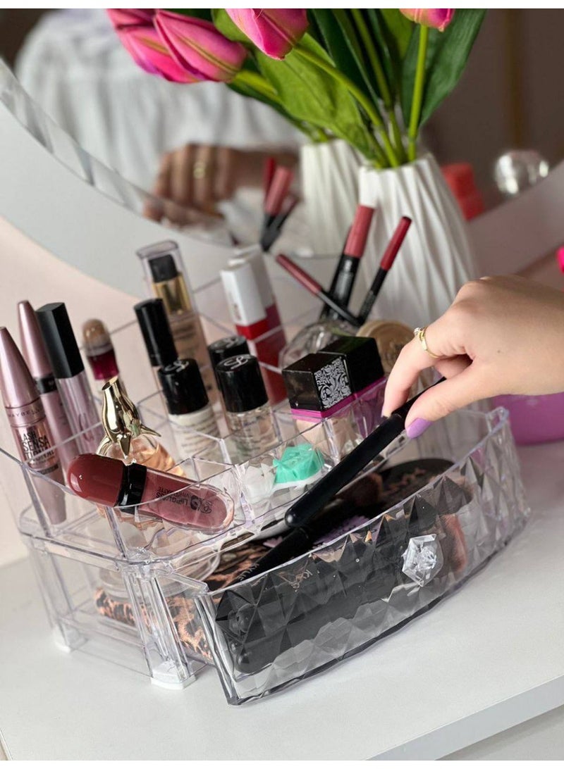 Acrylic makeup organizer with drawers - Image 1