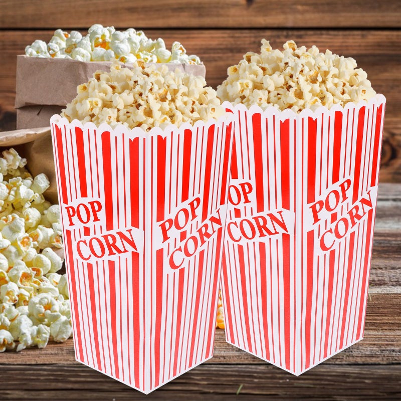 12pcs Paper Popcorn Boxes Retro Party Popcorn Containers Small Popcorn Boxes for Movie Night - Image 3