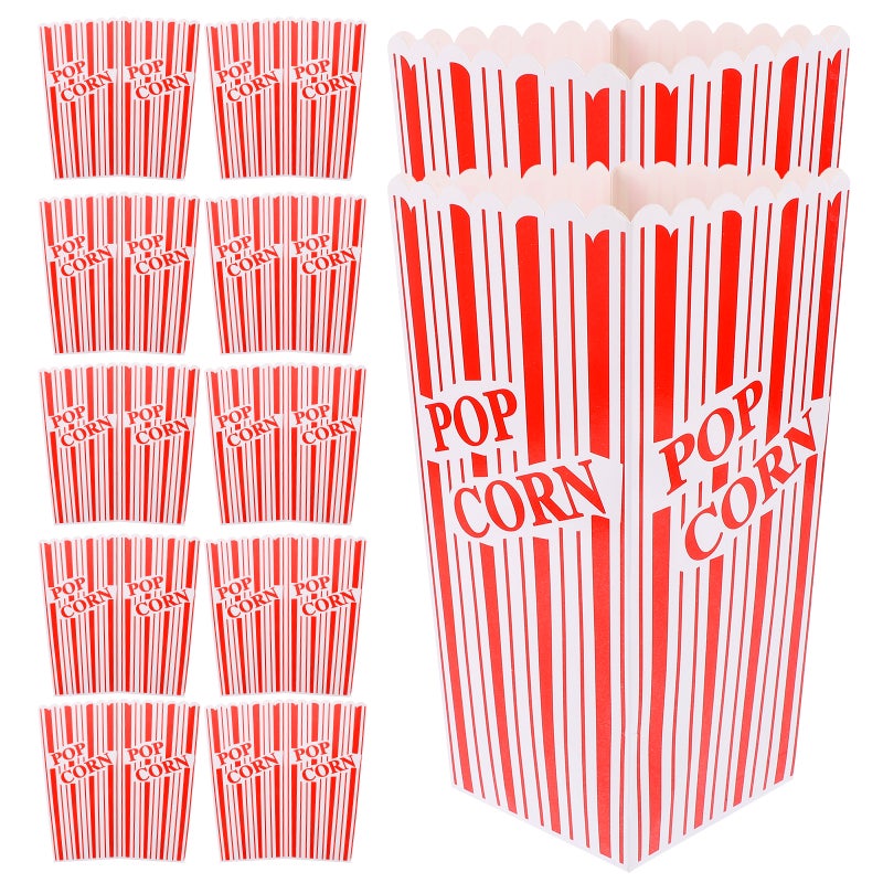 12pcs Paper Popcorn Boxes Retro Party Popcorn Containers Small Popcorn Boxes for Movie Night - Image 1