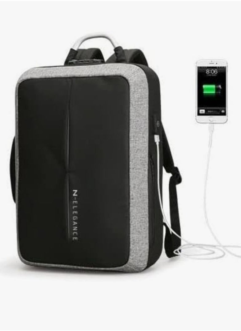 N Elegance 15.6 inch Laptop Backpack Large Capacity School Bag USB Charging Port Water Resistant Grey - pzsku/ZBEE97CB6AC29D8773C0CZ/45/_/1686702537/1834666f-6e4d-4e27-a639-e7f72892afd6