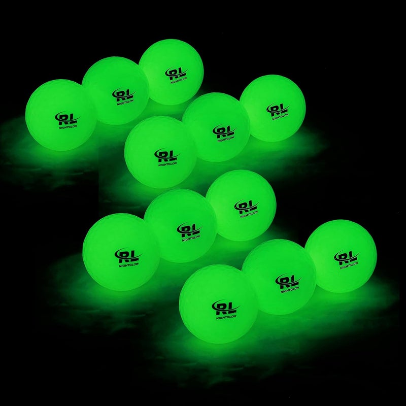 RL Glow Golf Balls for Night Sports - Tournament Fluorescent Glowing in The Dark Golf Ball - Long Lasting Bright Luminous Balls - Image 1