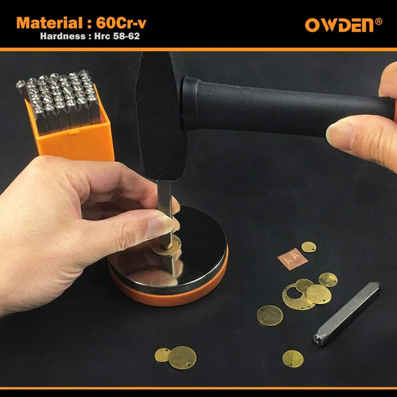 OWDEN Professional 36Pcs. Steel Metal Stamping Tool Set,(1/8”) 3mm,Steel Number and Letter Punch Set,Alloy Steel Made HRC 58-62 for Jewelry Craft Stamping. - Image 3