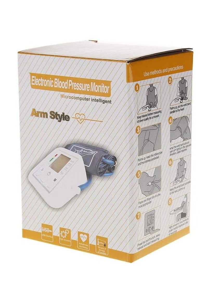 TIGER جهاز قياس ضغط الدم المحمول – نوع سوار الذراع مقياس ضغط الدم الرقمي مع كابل USB – مقياس ضغط دم دقيق وسهل الاستخدام للاستخدام المنزلي - Image 5