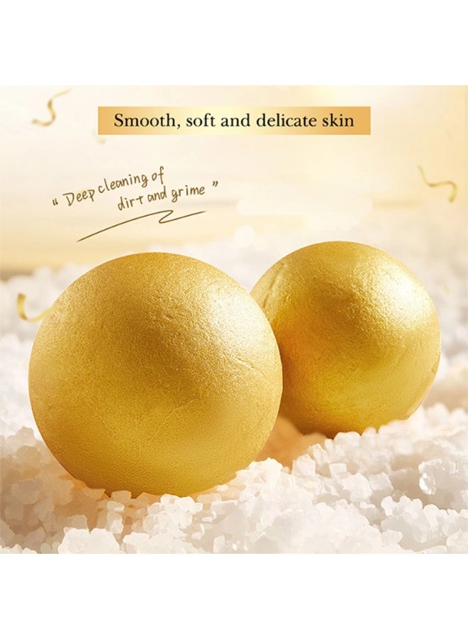 SADOER Shower Bomb Nourishing Skin Roughness Smooth Moisturizing Lasting Fragrance Golden Shower Bath Bomb Deep Cleansing Body Bath Salt Ball Bubble Bath Salt Shower Bomb Bath Bomb 100g - Image 4