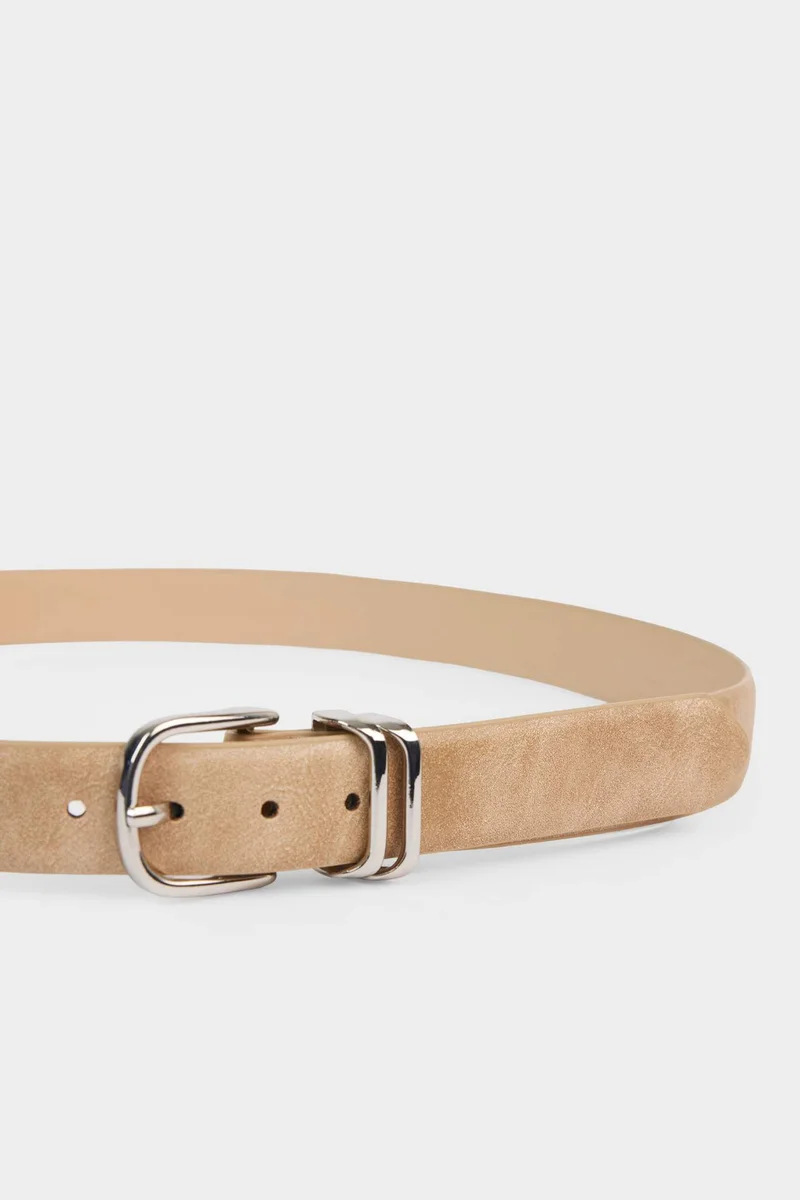 DeFacto Woman Oval Buckle Faux Leather Belt