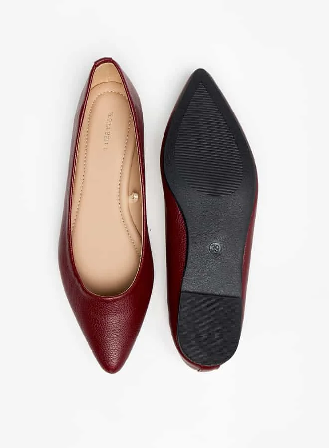 فلورا بيلا من شو إكسبرس Women Solid Slip-On Pointed Toe Ballerina Shoes