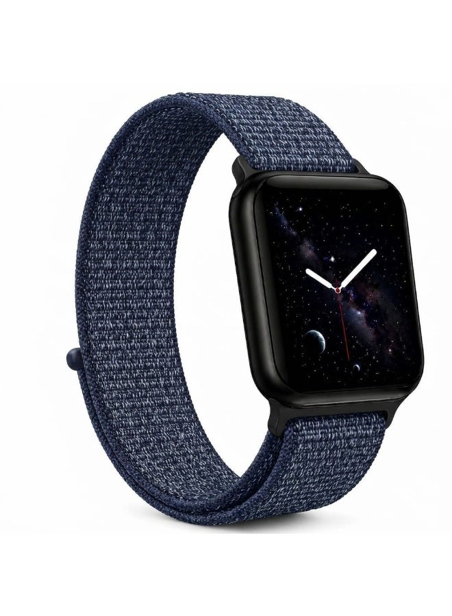 CATANES Breathable Nylon Sport Loop Band Compatible with Apple Watch 38mm 40mm 41mm 42mm (Series 10/11) for Women Men, iWatch Wrist Straps - Navy Blue - Image 1