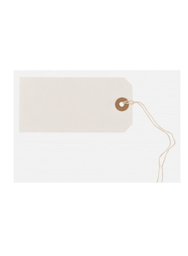 TIGER Coloured Strung Tags-120 x 60mm-White (Pack of 250) - Image 1