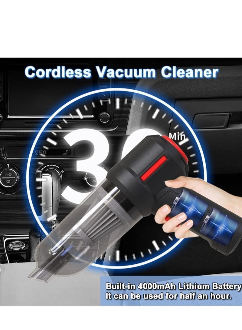 3-in-1 Portable Small Cordless handheld Vacuum Cleaner Rechargeable with 9000PA Powerful Suction for Car/Office/Home, Extension Function to inflate/Deflate for Swimming Ring/ - Image 3