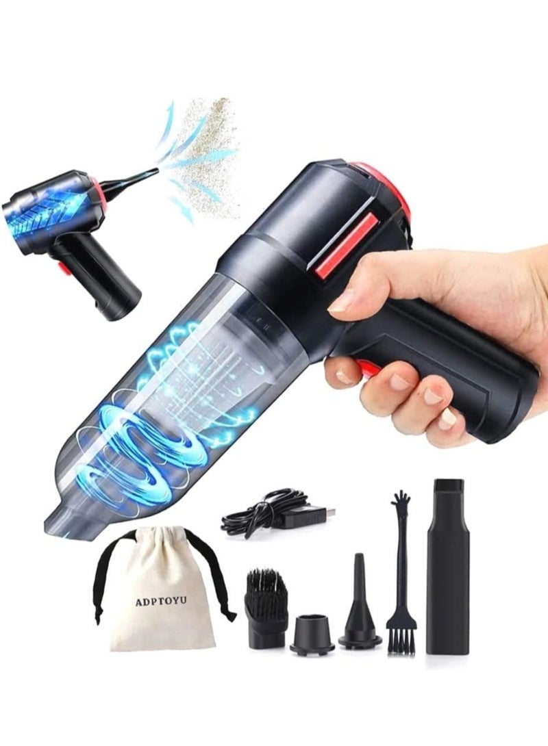 3-in-1 Portable Small Cordless handheld Vacuum Cleaner Rechargeable with 9000PA Powerful Suction for Car/Office/Home, Extension Function to inflate/Deflate for Swimming Ring/ - Image 1