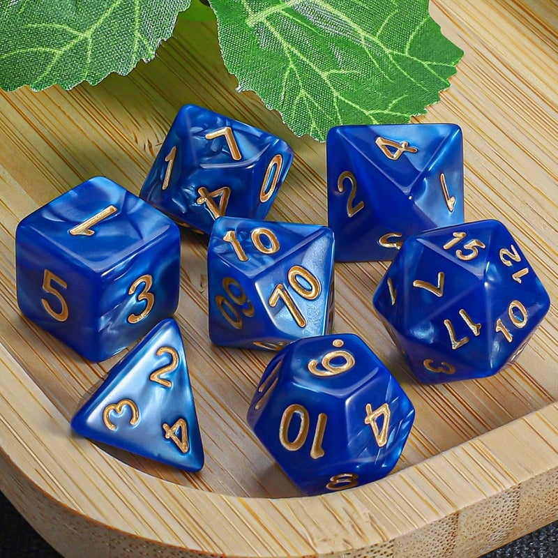 CiaraQ DND Polyhedral Dice Set with a Black Dice Bag for D&D RPG MTG Role Playing Table Games(Navy Blue) - Image 5