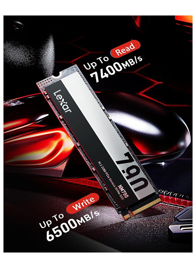 Lexar NM790 2TB SSD, M.2 2280 PCIe Gen4x4 NVMe 1.4 Internal SSD, Up to 7400MB/s Read, Up to 6500MB/s Write, Internal Solid State Drive for PS5, PC, Laptop, Gamers, Professionals (LNM790X002T-RNNNG) 2 TB - Image 2