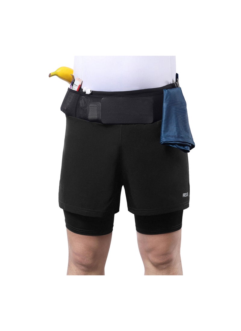 ARSUXEO Men 2 in 1 Running Shorts High Waist Athletic Shorts Sport Shorts Workout Shorts with Pockets for Gym Jogging Tennis XXL  - Image 3