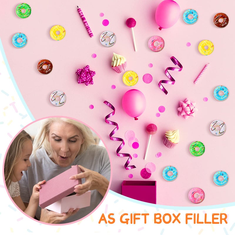 Macarrie 50 Pcs Donut Stress Balls Donut Party Favors Squeeze Fake Doughnut Slow Rising Toys Stress Relief Toy for Party Decoration Doughnut Theme Party Supplies, 6 Colors - Image 5