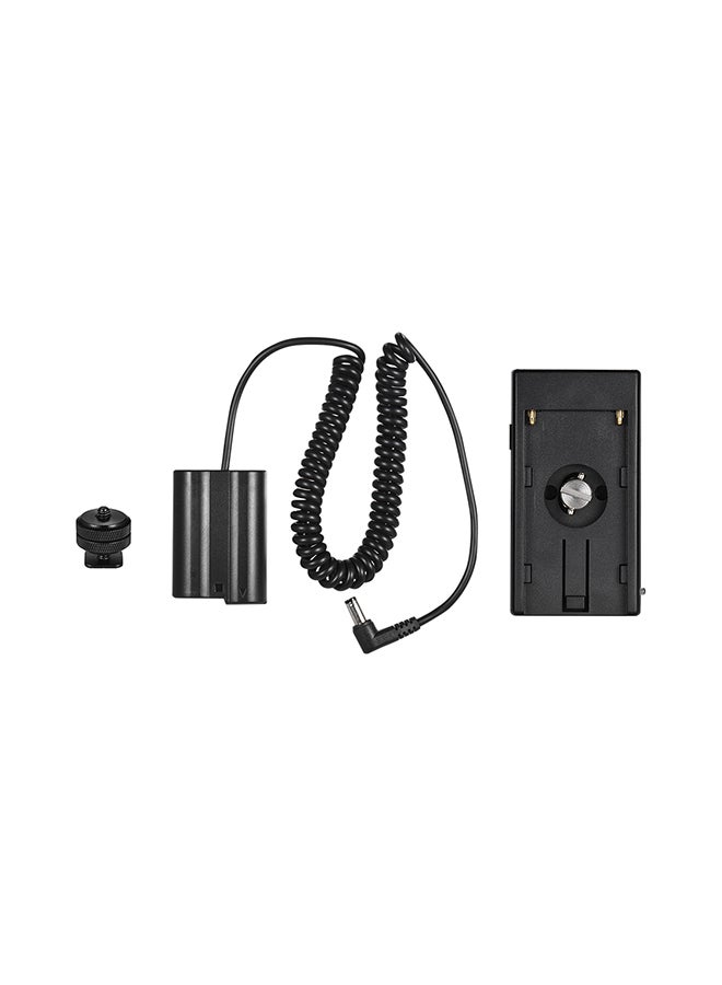 NIBEMINENT NP-F970 To LP-E6 Dummy Battery Plate Mount With Adapter Black 