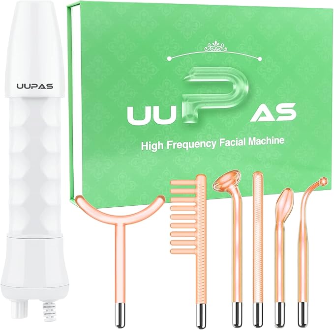 UUPAS جهاز تردد عالي UUPAS wand لتجميل الوجه مع 6 أنابيب نيون مختلفة للاستخدام المنزلي لشد البشرة وعلاج حب الشباب وتجديد البشرة وإزالة التجاعيد - Image 1