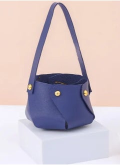 Generic Navy Blue Favour Leather Drawstring Velvet Candy Packaging Box Bag with Bowknot  - Image 3
