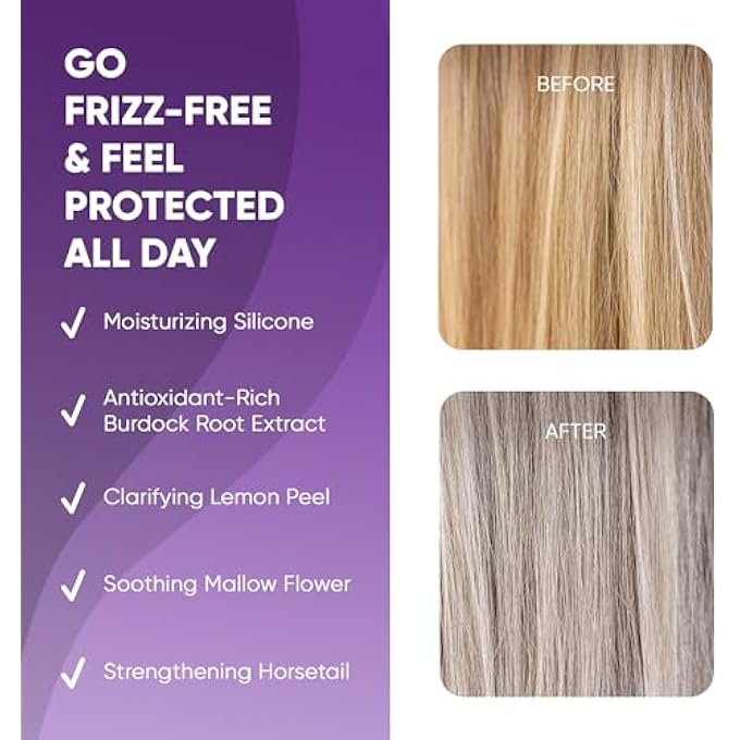 Get Back Gorgeous PURPLE CONDITIONER FOR BLONDE HAIR BY GBG Â€“ 3MIN MIRROR SHINE DAILY RESTORATION MASK TRANSFORMS BRASSY, YELLOW DINGE IN HIGHLIGHTED, GREY OR BLONDE HAIR Â€“ MIT & PARABEN FREE BLUE HAIR MASK TONER 8OZ - Image 3