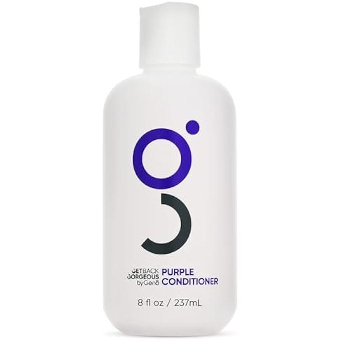 Get Back Gorgeous PURPLE CONDITIONER FOR BLONDE HAIR BY GBG Â€“ 3MIN MIRROR SHINE DAILY RESTORATION MASK TRANSFORMS BRASSY, YELLOW DINGE IN HIGHLIGHTED, GREY OR BLONDE HAIR Â€“ MIT & PARABEN FREE BLUE HAIR MASK TONER 8OZ - Image 1