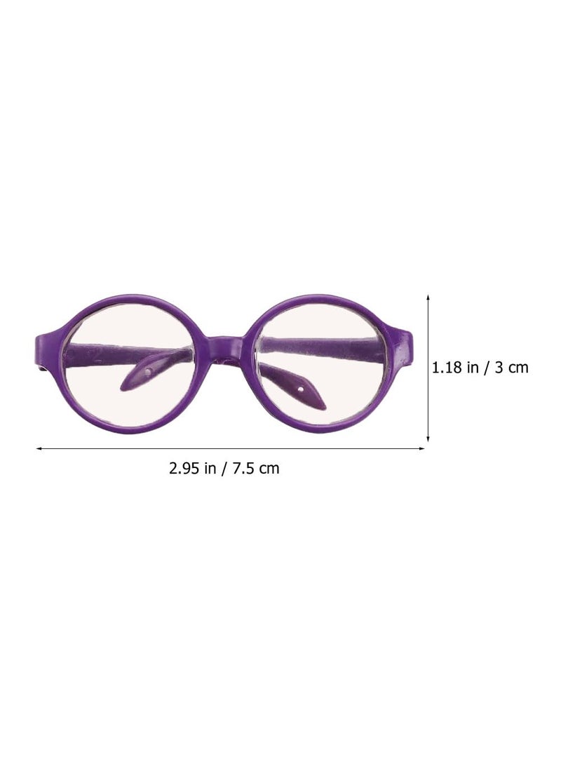 Toyvian Girl Toys 3 Pairs Doll Glasses Doll Eyeglasses Miniature Plastic Glasses Round Glasses Frame Mini Glasses for 18 Inches Dolls Toy  - Image 4
