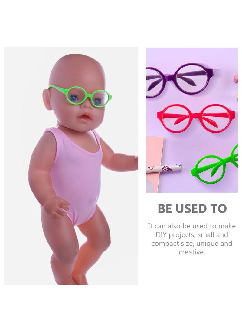 Toyvian Girl Toys 3 Pairs Doll Glasses Doll Eyeglasses Miniature Plastic Glasses Round Glasses Frame Mini Glasses for 18 Inches Dolls Toy  - Image 5