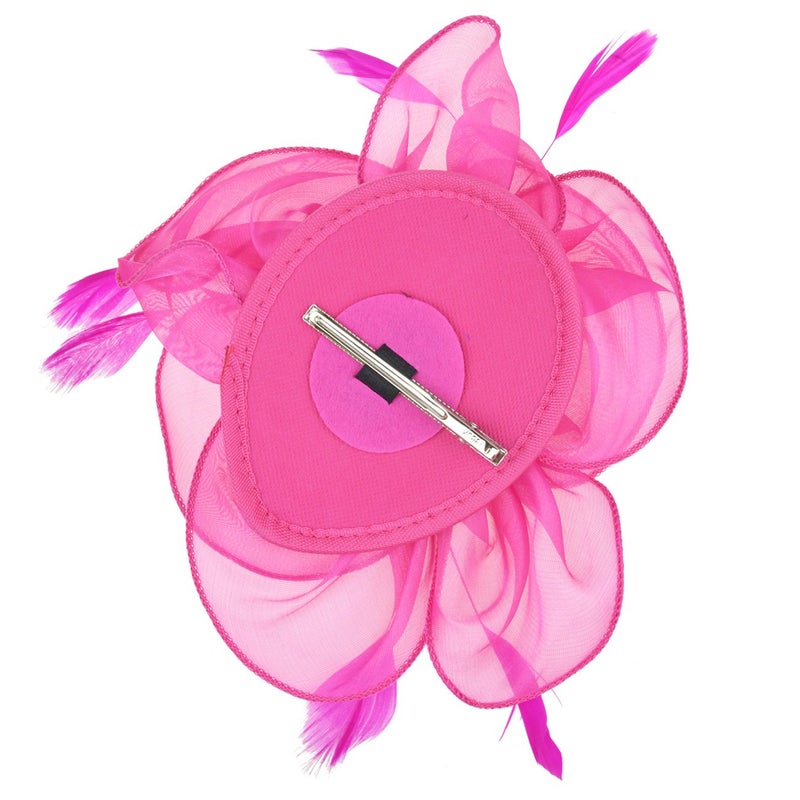 DRESHOW Fascinators Hat Tea Party Headwear Ribbons Feathers on a Headband and a Clip for Women - Image 5