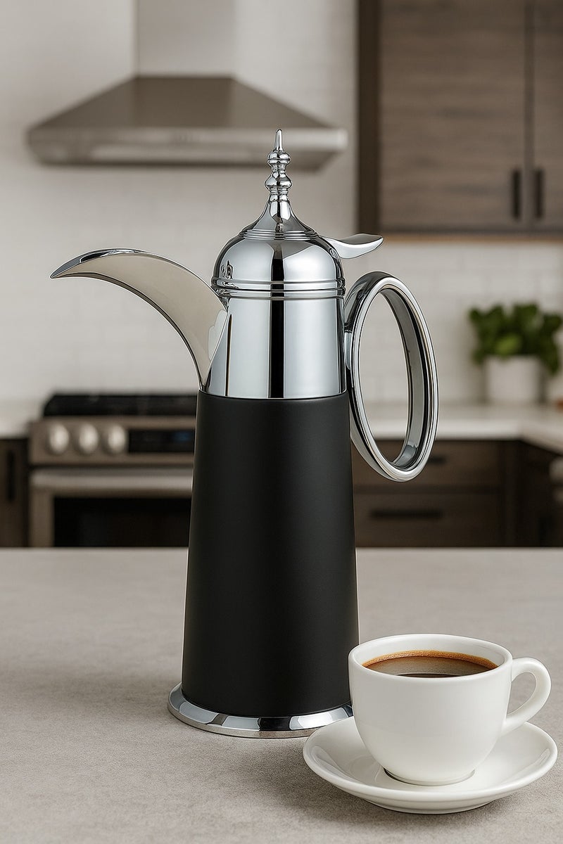 تراست دلة شاي/قهوة ستانلس ستيل بسعة 0.8 لتر – أسود/فضي
زجاج بوروسيليكات، ستانلس ستيل 304 من الداخل، عزل مزدوج بتفريغ الهواء - Image 2