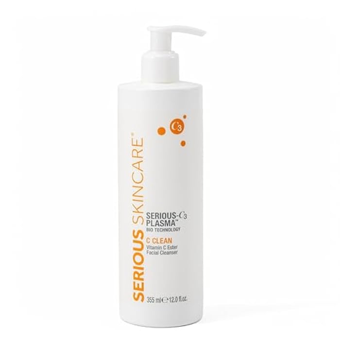 Serious Skincare Hydrating C Clean Facial Cleanser, Gentle Face Wash with Anti-Aging Vitamin C and E, Hydrolyzed Collagen, Botanical Extracts, 12 FL Oz - Image 1