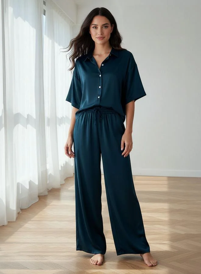 Aadaraya Aadaraya Pyjama Set Button-Down Shirt & Trousers