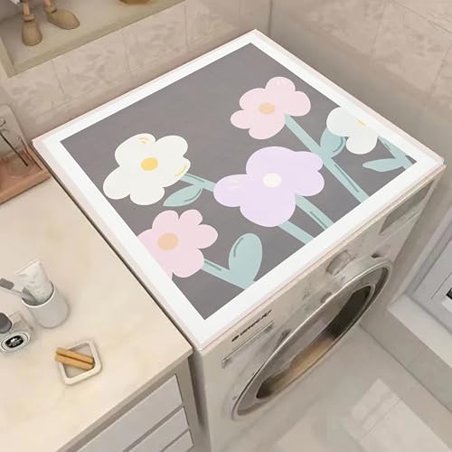 Home-Cloud Homecloud (60cm x 60cm) Washer & Dryer Cover for Top, Non-Slip Washing Machine Top Protector Mat, Dustproof & Waterproof Mat for Most Washers, Refrigerator, Home Kitchen Laundry Room (Dark Brown) - Image 1