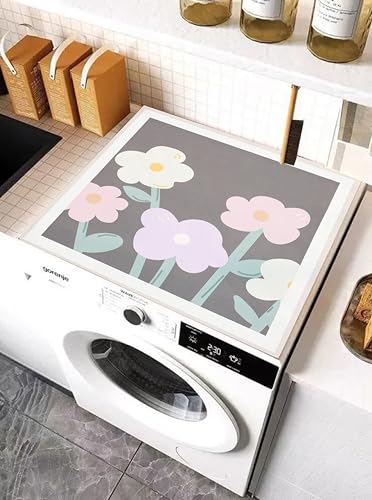 Home-Cloud Homecloud (60cm x 60cm) Washer & Dryer Cover for Top, Non-Slip Washing Machine Top Protector Mat, Dustproof & Waterproof Mat for Most Washers, Refrigerator, Home Kitchen Laundry Room (Dark Brown) - Image 5