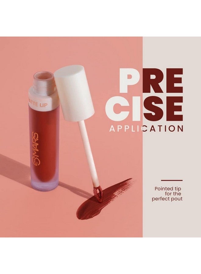 MARS Matte Liquid Lip Color | Long Lasting | Non-Transfer & Waterproof Lipstick for Women (4.5 ml) (02-Spill The Deets) - Image 5