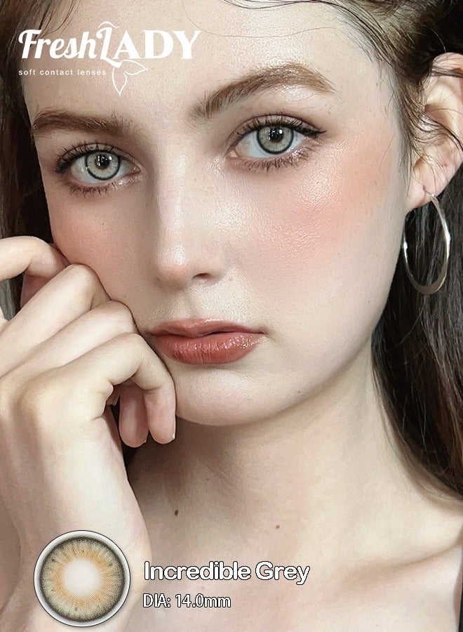 سيدة جديدة عدسات لاصقة ملونة رمادية من فريش ليدي للاستخدام السنوي - Image 2