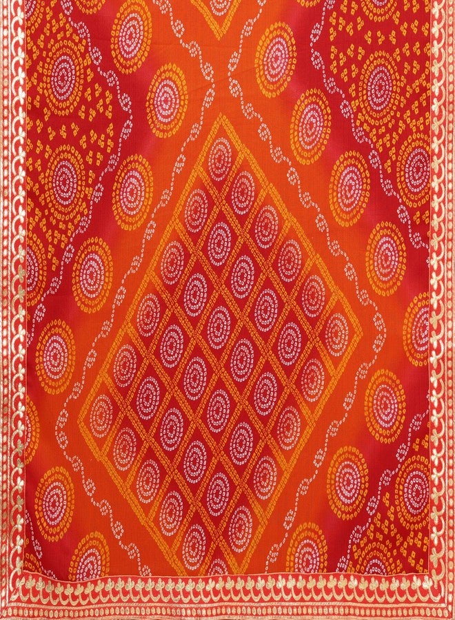 Yashika Women's latest Georgette Saree With Lace and Blouse Material (AZ-YS-P1-AACHAL RED) - Image 4