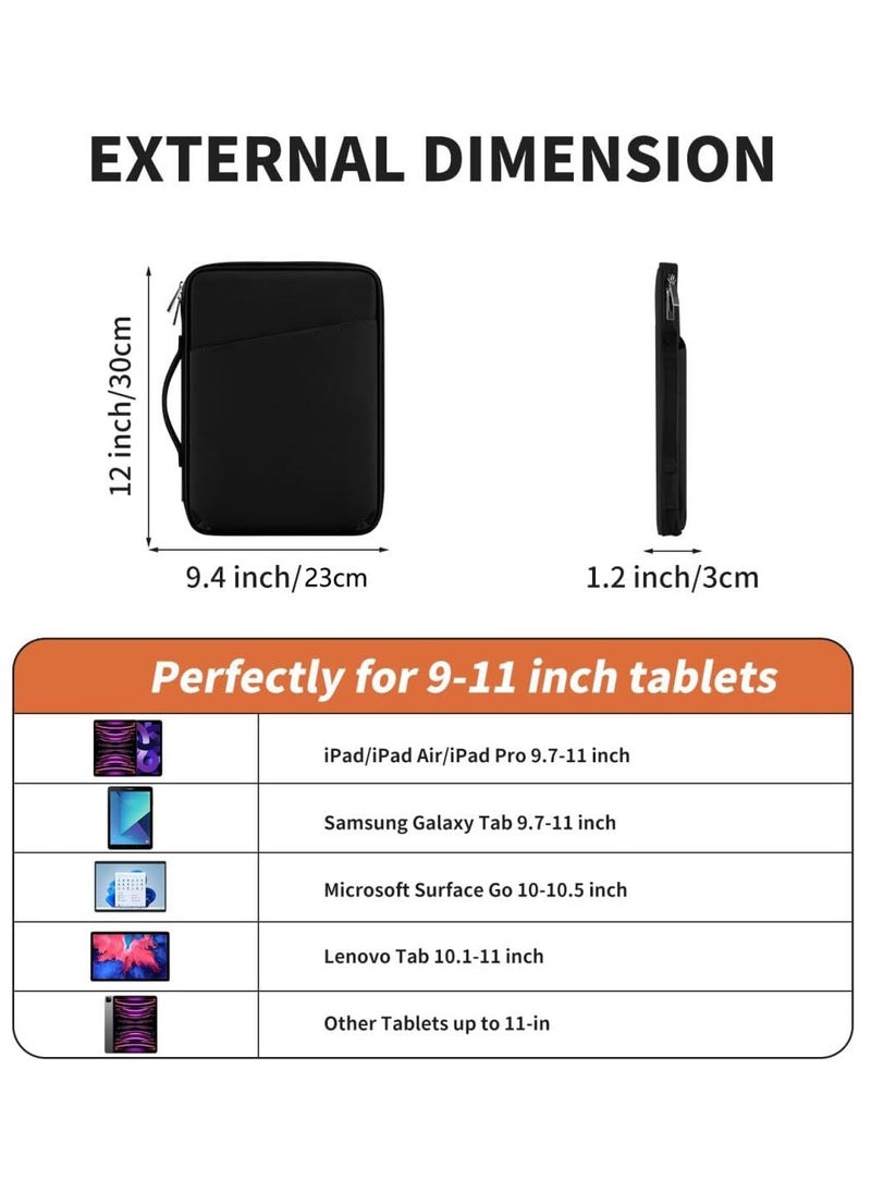XICEN 9.7-11 Inch Tablet Sleeve Case Carrying Case for iPad/iPad Pro/iPad Air/iPad Pro Air/Samsung Galaxy Tablets Shockproof Padded Tablet Pouch Bag  - Image 3