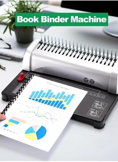 Kidle Binding Machine Comb Binding Machine 21-Holes Binding 450 Sheets Book Binder Machine with 100 PCS 3/8'' Comb Binding Spines for Letter Size A4, A5  - Image 4