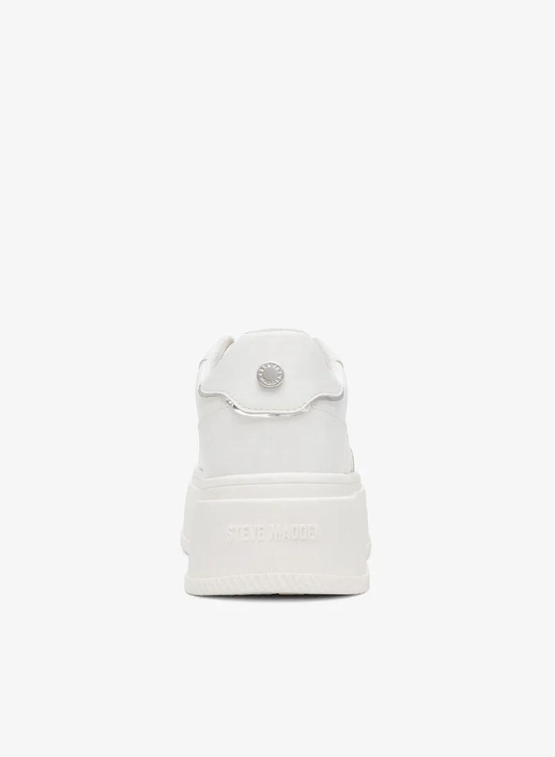 Steve Madden WHITE/SIL Dynamo Low Top Sneakers for Women | Best Price UAE