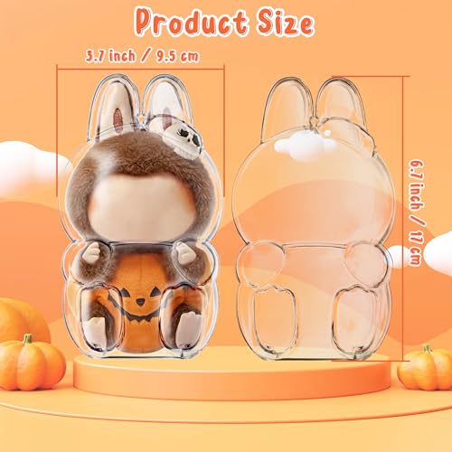 GerdfeiTawtab Clear Bag Keychain for 17CM Doll, Clear Doll Display Protective Cover, Hanging Figure Transparent Acrylic Case Storage Box for Fans Collector (Pumpkin) - Image 2
